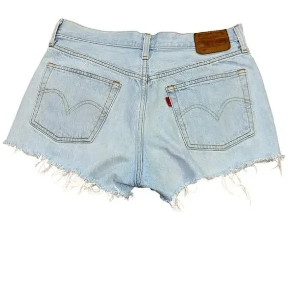 Levi’s Distressed Cut Off Cotton Denim Shorts Women's 28 Western Cowgirl Summer - Picture 1 of 14